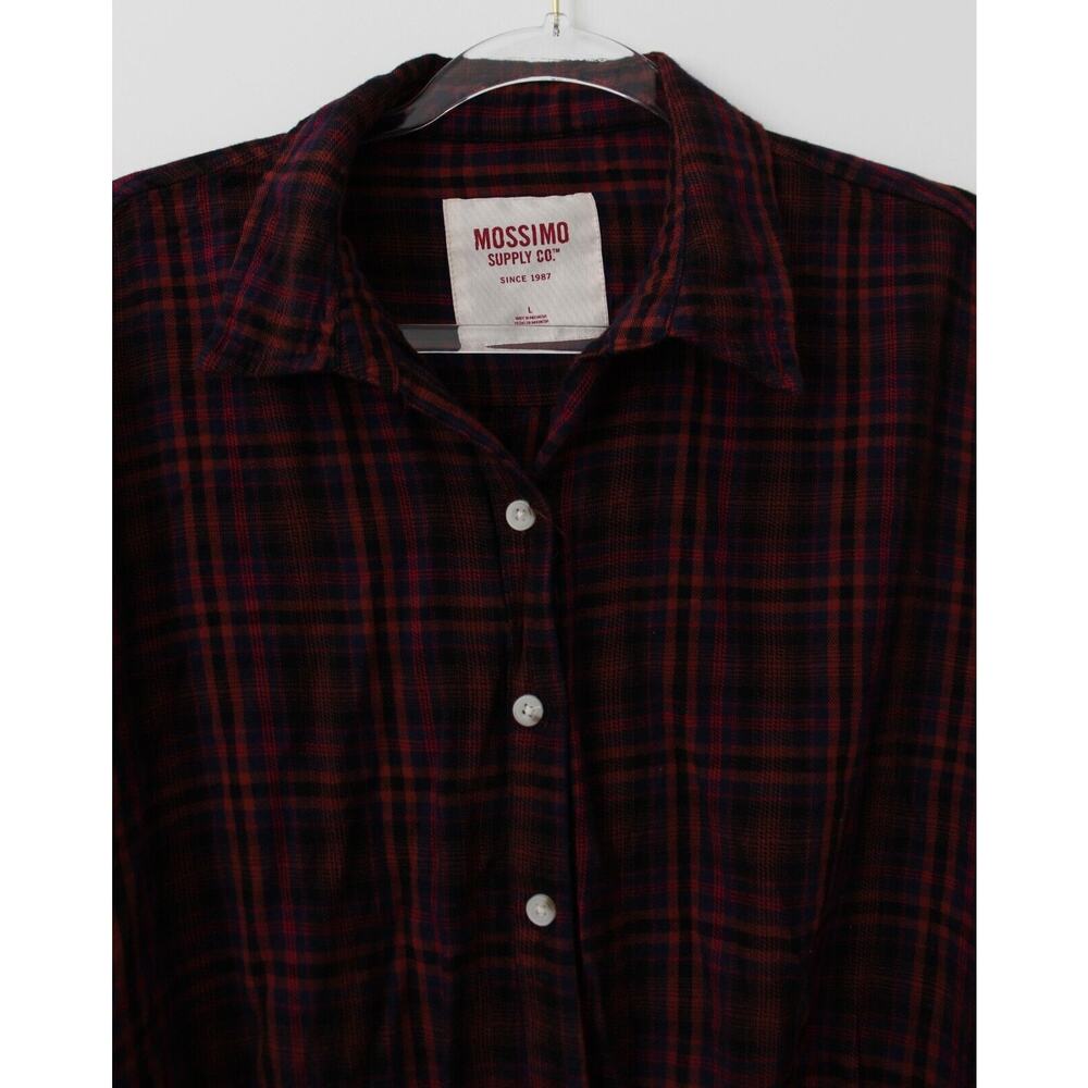 Mossimo Supply CO. Criss Cross Wrap Long Sleeve Top Burgundy Size L Pre-Owned - Picture 4 of 7
